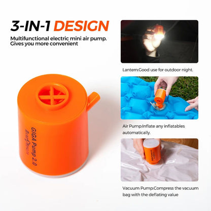 3-in-1 Mini Air Pump,Vacuum Pump & Camping Lantern™ - Choice Paradise